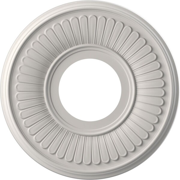 Ekena Millwork Berkshire PVC Medallion (Canopies up to 4 1/2"), 10"OD x 3 1/2"ID x 3/4"P, Satin Blossom White CMP10BEGBW - main